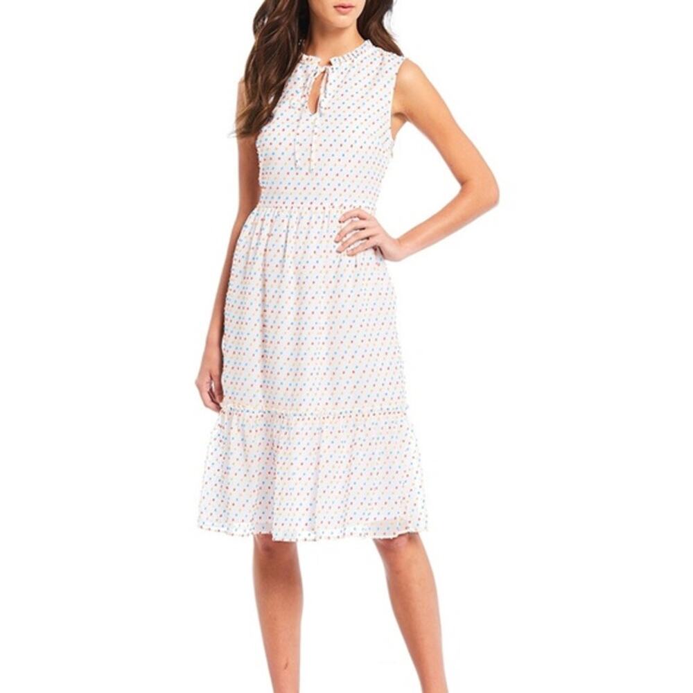 Draper James Swiss Dot Tiered Dress in White